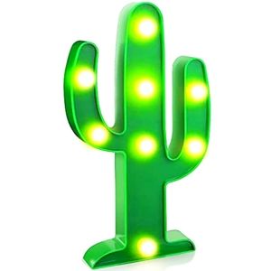 LED Night Light Up Cactus Marquee Table Lamp Kids Bedroom Office Home Decor New